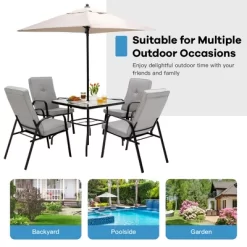 Tangkula 5ft Patio Square Market Table Umbrella Shelter 4 Sturdy Ribs -Outdoor Decoration Store GUEST b0367ad1 ab76 45df bde5 7846e8f3d9ca