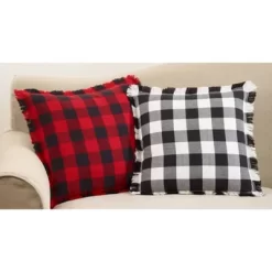 20" Fringed Buffalo Plaid Pillow Down Filled Red - SARO Lifestyle 5 20" Fringed Buffalo Plaid Pillow Down Filled Red - SARO Lifestyle -Outdoor Decoration Store GUEST b245dee1 ec7c 4193 8ea1 8bce52d306ee