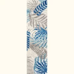 Tropics Palm Leaves Indoor/Outdoor Area Rug - JONATHAN Y