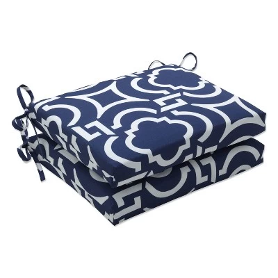 Outdoor 2pc Carmody Squared Corners Seat Cushions Navy - Pillow Perfect 7 Outdoor 2pc Carmody Squared Corners Seat Cushions Navy - Pillow Perfect - Image 5