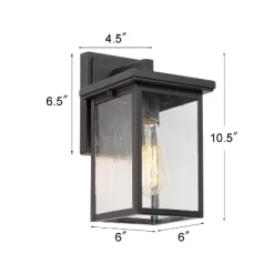 10.5" Metal/Seeded Glass Square Outdoor Wall Light Matte Black - LNC 15 10.5" Metal/Seeded Glass Square Outdoor Wall Light Matte Black - LNC -Outdoor Decoration Store GUEST b4c9fc53 3517 4c38 8b48 1097ee5c6929