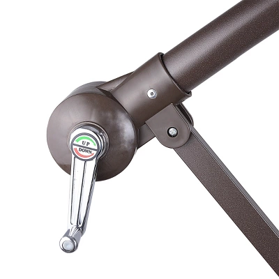 Nature Spring Manual-Crank Offset Swivel Patio Umbrella – Beige 4 Nature Spring Manual-Crank Offset Swivel Patio Umbrella – Beige - Image 2