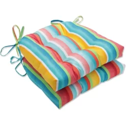 Set Of 2 Outdoor/Indoor Reversible Chair Pads Dina - Pillow Perfect -Outdoor Decoration Store GUEST b5afdac0 d7b1 4a12 ab58 30f224fb1997
