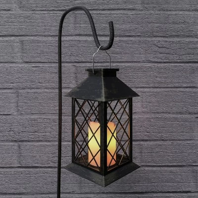 Hastings Home Solar Powered LED Lantern - Antique Bronze 4 Hastings Home Solar Powered LED Lantern - Antique Bronze - Image 2