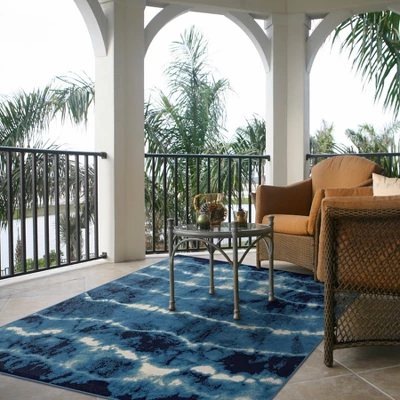 Shibori Waves Outdoor Rug Navy - Threshold™ 3 Shibori Waves Outdoor Rug Navy - Threshold™