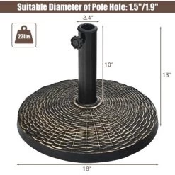 Costway 22 Lbs Round Resin Patio Umbrella Base Stand Holder W/ Adjustable Knob -Outdoor Decoration Store GUEST b86023d6 e230 44c4 8b9b cac274ca96cb
