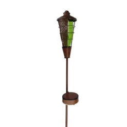 Northlight 38.5" Prelit Water Vapor LED Flame Outdoor Patio Torch - Green/Brown