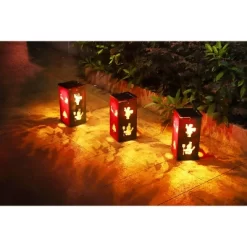 Techko Maid LED Solar 10.8" Portable Christmas Cut Out Decorative Outdoor Lantern Clear -Outdoor Decoration Store GUEST bab68475 baa1 4920 97bb 0ef63edeef9f