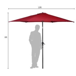 Costway 10FT Patio Umbrella 6 Ribs Market Steel Tilt W/ Crank Outdoor Garden Burgundy -Outdoor Decoration Store GUEST bb08398b bdf7 4fbc 9339 36b688fd8efa