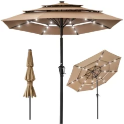 Best Choice Products 10ft 3-Tier Solar Patio Umbrella W/ 24 LED Lights, Tilt Adjustment, Easy Crank -Outdoor Decoration Store GUEST bb9d626b 60e3 44cd a3d5 c0e22388f13d