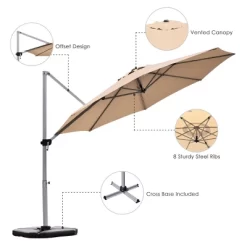 Costway 11' Patio Cantilever Offset Umbrella 360 Degrees Rotation Aluminum Tilt Base 18 Costway 11' Patio Cantilever Offset Umbrella 360 Degrees Rotation Aluminum Tilt Base -Outdoor Decoration Store GUEST bba4cd37 24b7 48a6 a499 a5ec96a86b4b
