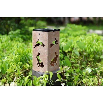 Techko Maid LED Solar 10.8" Portable Rabbit Cut Out Decorative Outdoor Lantern Clear 7 Techko Maid LED Solar 10.8" Portable Rabbit Cut Out Decorative Outdoor Lantern Clear - Image 5