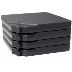 Barton 4 Pieces Filled Umbrella Base Self-Filled Water Or Sand - Cantilever Offset Umbrella Base Stand, Black