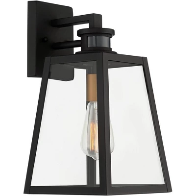 John Timberland Arrington Modern Outdoor Wall Light Fixtures Set Of 2 Black Motion Sensor 14 3/4" Clear Glass For Post Exterior Barn Deck House Porch 6 John Timberland Arrington Modern Outdoor Wall Light Fixtures Set Of 2 Black Motion Sensor 14 3/4" Clear Glass For Post Exterior Barn Deck House Porch - Image 4