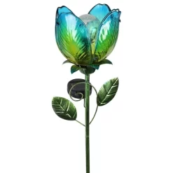 35.8" Resin Solar Flower Garden Stake Blue - Exhart -Outdoor Decoration Store GUEST bd8858cf f138 4e8c 8696 76871e5b19d4