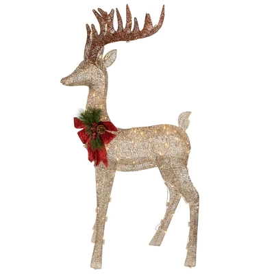 Northlight 48" Pre-Lit LED Champagne Deer Outdoor Christmas Decoration 5 Northlight 48" Pre-Lit LED Champagne Deer Outdoor Christmas Decoration - Image 3