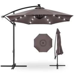 Best Choice Products 10ft Solar LED Offset Hanging Outdoor Market Patio Umbrella W/ Easy Tilt Adjustment -Outdoor Decoration Store GUEST be2e63b2 9199 4b68 a8cb 2928f7342d39
