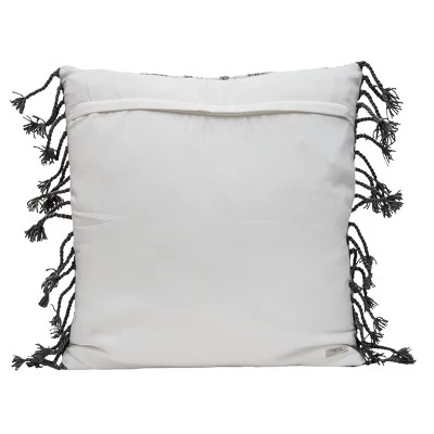 24x24 Inches Hand Woven Gray Polyester With Polyester Fill Pillow - Foreside Home & Garden 4 24x24 Inches Hand Woven Gray Polyester With Polyester Fill Pillow - Foreside Home & Garden - Image 2