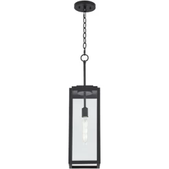 John Timberland Modern Outdoor Hanging Light Fixture Mystic Black 27 1/4" Clear Glass Panel For Exterior Barn Deck House Porch Patio Outside Garage -Outdoor Decoration Store GUEST bec14b49 3159 42bc b83f f02e93f3d6b9