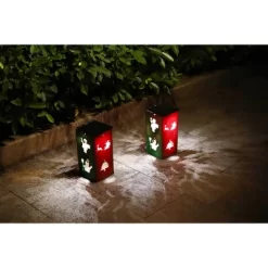 Techko Maid LED Solar 10.8" Portable Christmas Cut Out Decorative Outdoor Lantern Clear -Outdoor Decoration Store GUEST bef2333c 724b 4927 877d 21f255545887