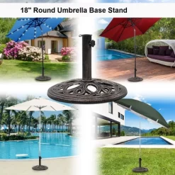 Tangkula 18"Round Umbrella Base Stand Cast Iron Heavy Duty 23lbs 8 Tangkula 18"Round Umbrella Base Stand Cast Iron Heavy Duty 23lbs -Outdoor Decoration Store GUEST befdbe1e 219a 49a1 9dfb 61b92925092a
