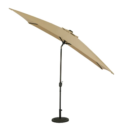 10' X 6.5' Rectangular Nassau Market Patio Umbrella With LED Bulb Lights Champagne - Island Umbrella 7 10' X 6.5' Rectangular Nassau Market Patio Umbrella With LED Bulb Lights Champagne - Island Umbrella - Image 5