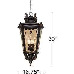 John Timberland Casa Marseille Vintage Rustic Outdoor Hanging Light Veranda Bronze 30" Champagne Hammered Glass Damp Rated For Post Exterior Barn -Outdoor Decoration Store GUEST bf9ec1e8 454b 42f4 ae6f 8ec170ed10f7