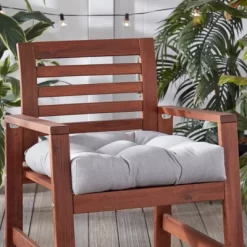 Outdoor Sunbrella Seat Cushion Granite - Kensington Garden
