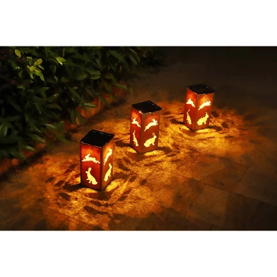 Techko Maid LED Solar 10.8" Portable Rabbit Cut Out Decorative Outdoor Lantern Clear 12 Techko Maid LED Solar 10.8" Portable Rabbit Cut Out Decorative Outdoor Lantern Clear - Image 10