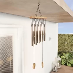 Metal And Wood Wind Chimes - 34.5-Inch Tuned Metal Chimes - Soothing Tones For Garden, Patio, Porch, Or Outdoor Decor By Nature Spring (Bronze Finish) -Outdoor Decoration Store GUEST c11af42b a417 4c3e 8187 d6a9e8cfbbbb