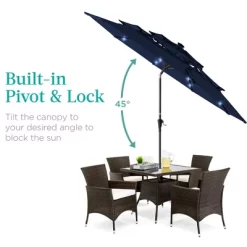 Best Choice Products 10ft 3-Tier Solar Patio Umbrella W/ 24 LED Lights, Tilt Adjustment, Easy Crank -Outdoor Decoration Store GUEST c14ff5bf c8f6 4915 aa7f b6e06b018694