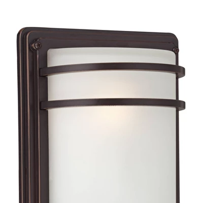 John Timberland Habitat Modern Industrial Outdoor Wall Light Fixtures Set Of 2 Rubbed Bronze 16" Opal Glass For Post Exterior Barn Deck 3 John Timberland Habitat Modern Industrial Outdoor Wall Light Fixtures Set Of 2 Rubbed Bronze 16" Opal Glass For Post Exterior Barn Deck