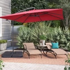 8.2' X 8.2' Square Patio Offset Deck Umbrellas With Cross Base - Wellfor 24 8.2' X 8.2' Square Patio Offset Deck Umbrellas With Cross Base - Wellfor -Outdoor Decoration Store GUEST c18ee64f 5ab2 494b a69e cbd630d27e21