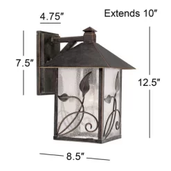 Franklin Iron Works French Garden Rustic Farmhouse Outdoor Wall Light Fixture Bronze Leaf Vine 12 1/2" Clear Seedy Glass For Post Exterior Barn Deck 8 Franklin Iron Works French Garden Rustic Farmhouse Outdoor Wall Light Fixture Bronze Leaf Vine 12 1/2" Clear Seedy Glass For Post Exterior Barn Deck -Outdoor Decoration Store GUEST c1d16d54 580f 436d be88 04c0dc5a07cf