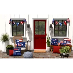 18"x18" Outdoor/Indoor One Flag One Nation Square Throw Pillow Red - Pillow Perfect -Outdoor Decoration Store GUEST c1eb05aa 54e8 4a1f a513 c345d79341ee