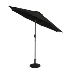 9' X 9' Mirage II Market Patio Umbrella With Auto-Tilt Black - Island Umbrella
