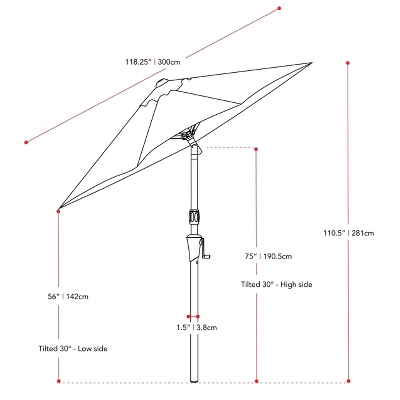 10' Tilting Market Patio Umbrella - CorLiving 6 10' Tilting Market Patio Umbrella - CorLiving - Image 4