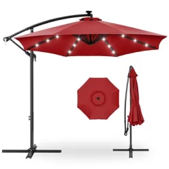 Best Choice Products 10ft Solar LED Offset Hanging Outdoor Market Patio Umbrella W/ Easy Tilt Adjustment -Outdoor Decoration Store GUEST c41109ef 7ccb 468c 9e3f 43ea52e87a3b
