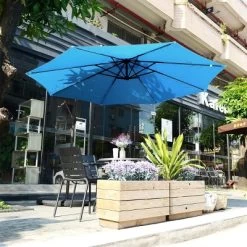 Fleming Supply Swivel Patio Umbrella With Offset Pole - 10', Blue -Outdoor Decoration Store GUEST c46e40db 2401 41fe 8e18 21865b705b7f
