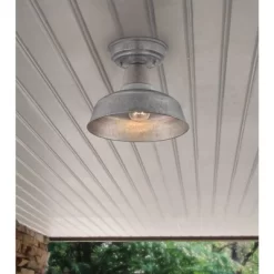 John Timberland Urban Barn Rustic Industrial Farmhouse Semi Flush Mount Outdoor Ceiling Light Galvanized Metal 8 3/4" For Post Exterior Barn Deck Yard -Outdoor Decoration Store GUEST c4ebff1c f5bf 40d1 a5bd 2b93a67a2b10