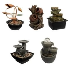 Nature Spring Tabletop Water Fountain With 3 Raku Bowls, River Rocks, And Electric Pump - 7", Silver And Black -Outdoor Decoration Store GUEST c52c60f4 ddde 42a6 ad66 5a198e036d0f