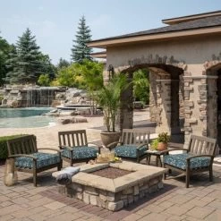 24" X 24" ProFoam Outdoor Deep Seat Bottom Cushion - Aurora Blue Damask - Arden Selections -Outdoor Decoration Store GUEST c64664a6 98f1 4596 b787 316f0c9b2a48