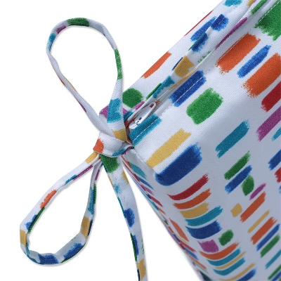 45" X 18" Outdoor/Indoor Bench Cushion Color Tabs Primaries Blue - Pillow Perfect 4 45" X 18" Outdoor/Indoor Bench Cushion Color Tabs Primaries Blue - Pillow Perfect - Image 2