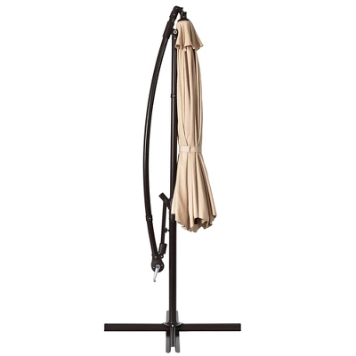 Costway 10FT Patio Offset Hanging Umbrella Easy Tilt Adjustment 8 Ribs Backyard BurgundyBeigeTanBlue 11 Costway 10FT Patio Offset Hanging Umbrella Easy Tilt Adjustment 8 Ribs Backyard BurgundyBeigeTanBlue - Image 9