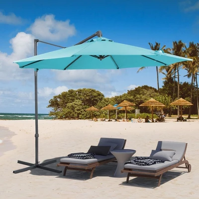 Aoodor Patio 10FT Off-set Hanging Aluminum Cantilever Umbrella( Not Include A Base) 3 Aoodor Patio 10FT Off-set Hanging Aluminum Cantilever Umbrella( Not Include A Base)