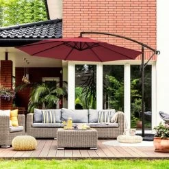 Costway 10FT Patio Offset Hanging Umbrella Easy Tilt Adjustment 8 Ribs Backyard BurgundyBeigeTanBlue 27 Costway 10FT Patio Offset Hanging Umbrella Easy Tilt Adjustment 8 Ribs Backyard BurgundyBeigeTanBlue -Outdoor Decoration Store GUEST ca97b8e6 1ef0 4306 9dc8 d431d50d183c