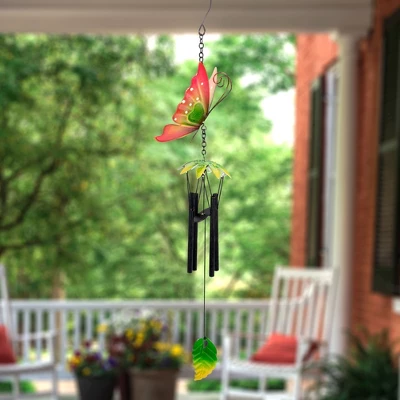 Northlight 19" Red Metal Butterfly Outdoor Garden Windchime 3 Northlight 19" Red Metal Butterfly Outdoor Garden Windchime