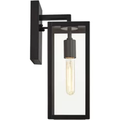 John Timberland Modern Outdoor Wall Light Fixture Mystic Black 14 1/4" Clear Glass Panel For Exterior Barn Deck House Porch Yard Patio Outside Garage -Outdoor Decoration Store GUEST cb7992f8 064e 41c2 956c b88f14840c53