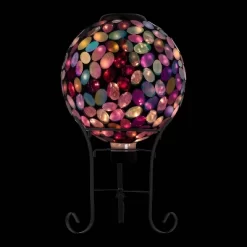 11" Solar Mosaic Iron/Glass Gazing Globe With Stand Pink - Alpine Corporation -Outdoor Decoration Store GUEST cbecbd3d d3e3 45ca a52b 1926ac9ec5ce