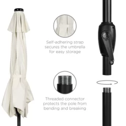 Best Choice Products 7.5ft Outdoor Solar Patio Umbrella For Deck, Pool W/ Tilt, Crank, LED Lights -Outdoor Decoration Store GUEST cbf5b8e6 b61f 49db ad6c 708e8a155f2b